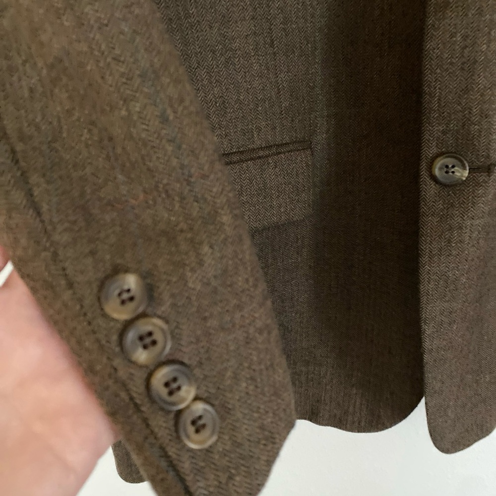 Lauren Ralph Lauren Sport Coat Blazer Mens Herringbone Pure Laine Wool 44R - Picture 3 of 14